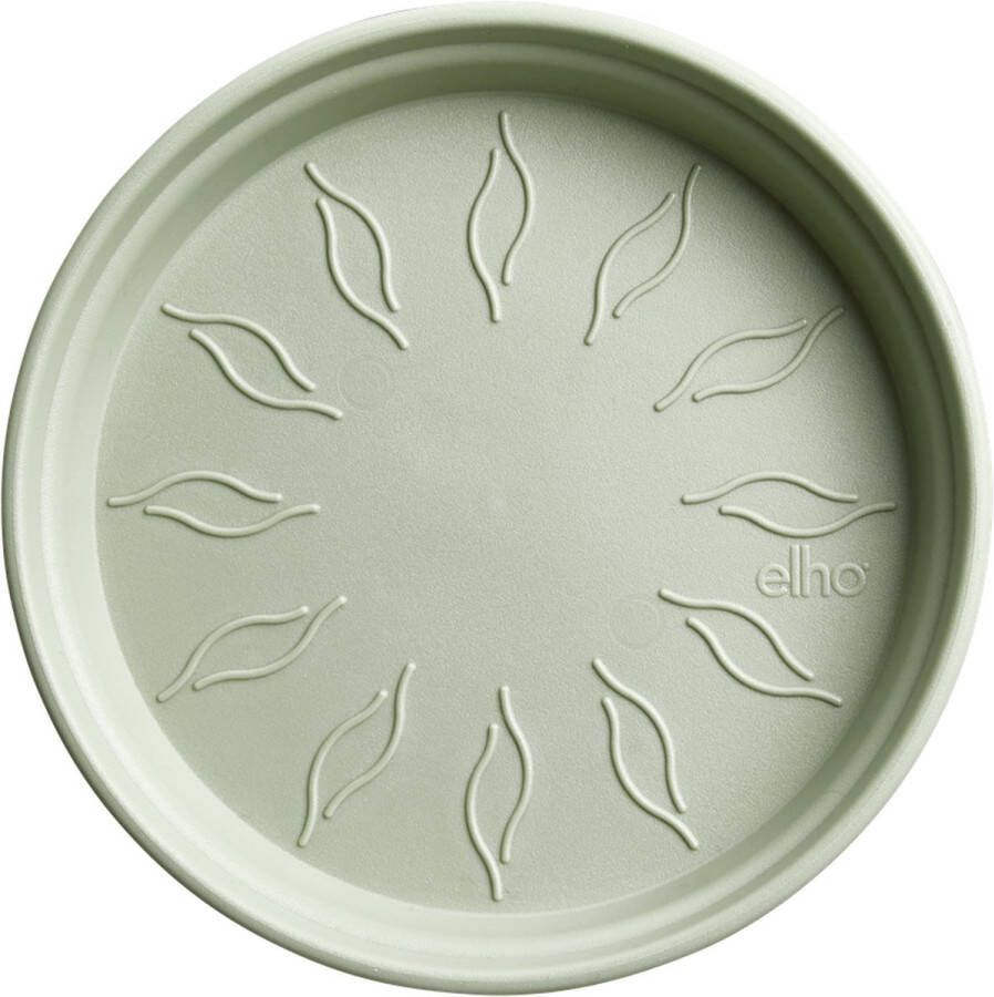 Elho Green Basics Schotel 25 Schotel voor Binnen en Buiten Kweken en Oogsten Ø 25.5 x H 3.6 cm Steengroen