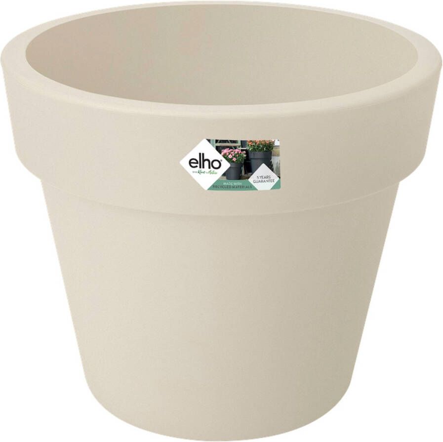 Elho Green Basics Top Planter 30 Bloempot voor Buiten Ø 29.5 x H 25.2 cm Wit Katoen Wit