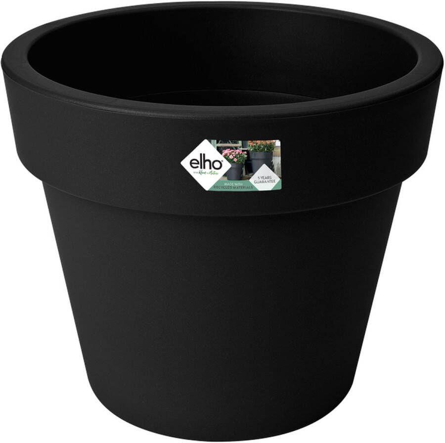 Elho Green Basics Top Planter 40 Bloempot voor Buiten Ø 39.0 x H 33.0 cm Zwart Living Black