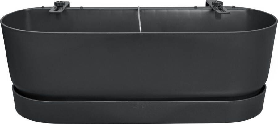 Elho Greenville Easy Balcony 52 Balkonbak met Ophanging 100% Gerecycled Plastic L52 x B21.2 x H19.4 cm Living Black