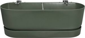 Elho Greenville Easy Balcony 52 Plantenbak voor Balkon Ø 52.0 x H 19.4 cm Groen Blad Groen