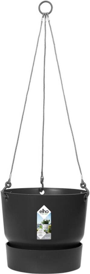 Elho Greenville Hangschaal 24 Hangpot voor Buiten 100% Gerecycled Plastic Ø 23.5 x H 20.5 cm Living Black