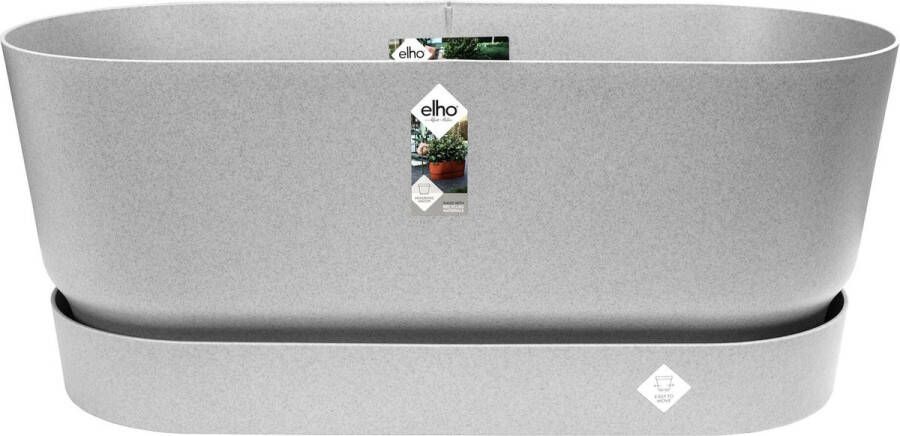 Elho Greenville Trough 80 Bloempot Ovaal voor Buiten Waterreservoir 100% Gerecycled Plastic Ø 78.0 x H 33.5 cm