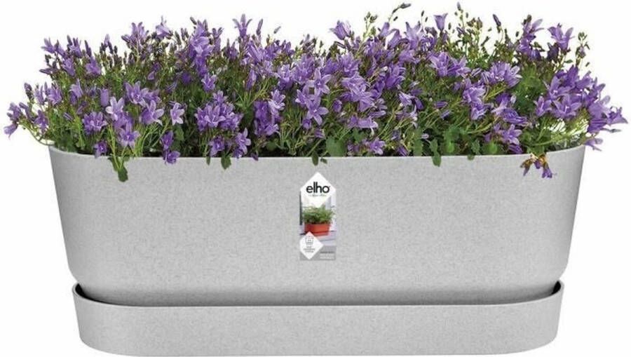 Elho Greenville Trough Long 50 Plantenbak voor Buiten 100% Gerecycled Plastic L49.0 x B19.8 x H17.9 cm Living Concrete