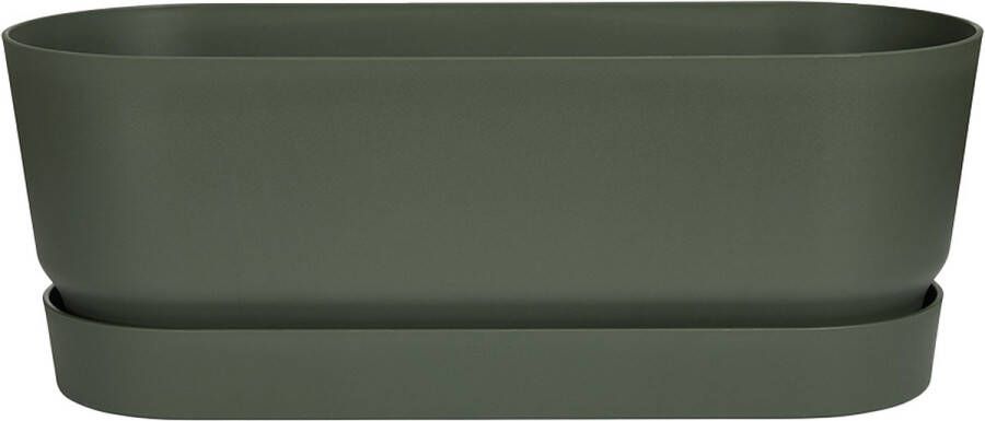 Elho Greenville Trough Long 50 Plantenbak voor Buiten 100% Gerecycled Plastic L49.0 x B19.8 x H17.9 cm Blad Groen