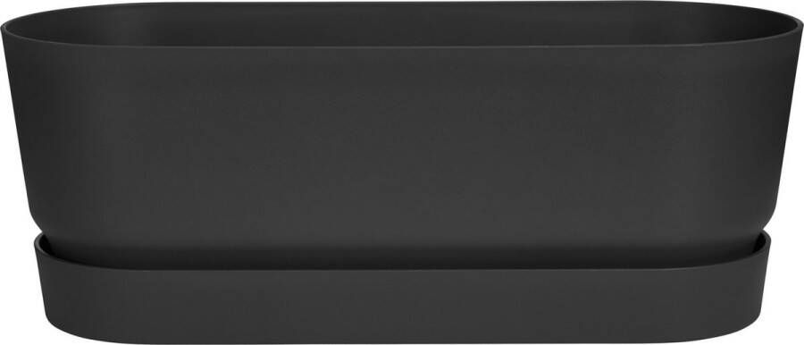Elho Greenville Trough Long 50 Plantenbak voor Buiten 100% Gerecycled Plastic L49.0 x B19.8 x H17.9 cm Living Black
