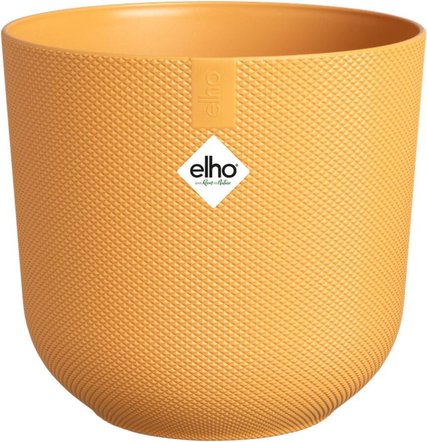 Elho Jazz Rond 14 Bloempot voor Binnen Woonaccessoire van 100% Gerecycled Plastic Amber Geel
