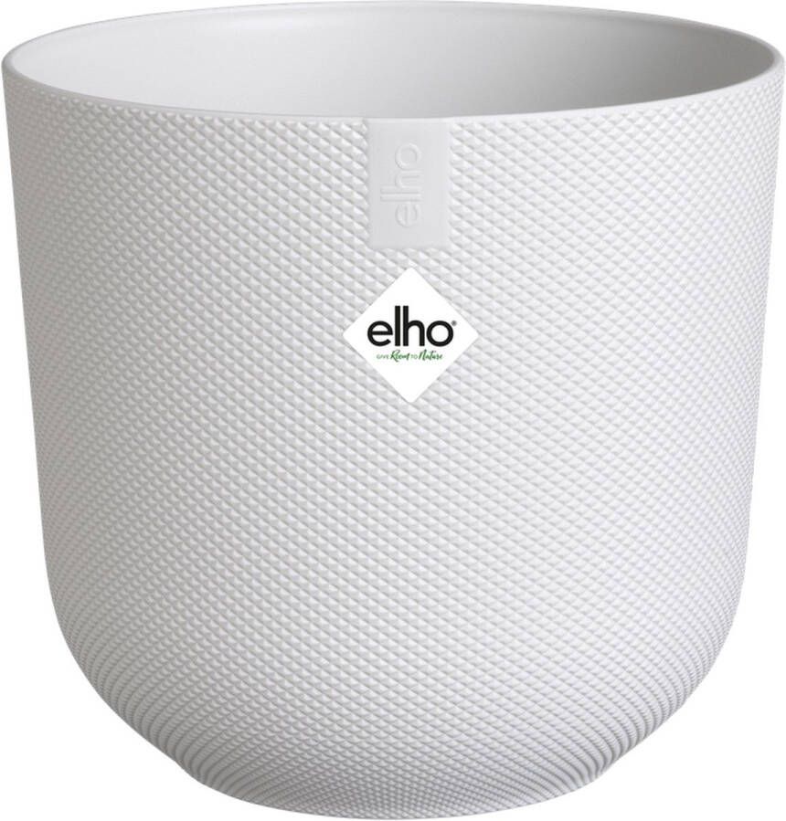 Elho Jazz Rond 19 Bloempot voor Binnen Woonaccessoire van 100% Gerecycled Plastic Zijdewit