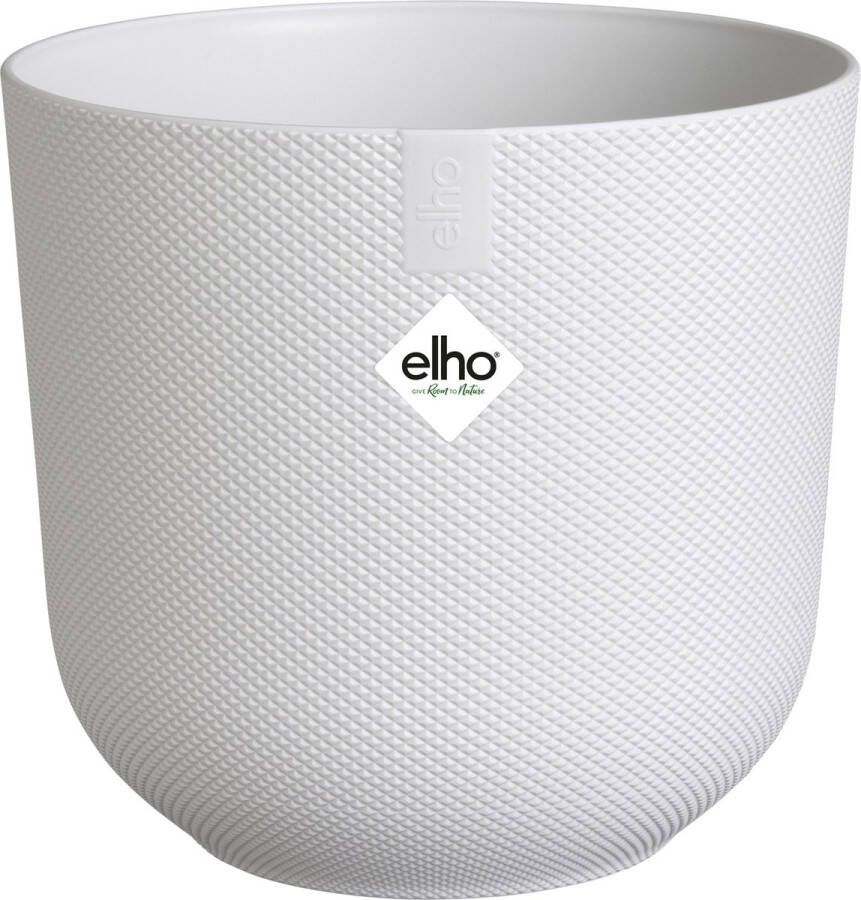 Elho Jazz Rond 26 Bloempot voor Binnen Woonaccessoire van 100% Gereycled Plastic Wit