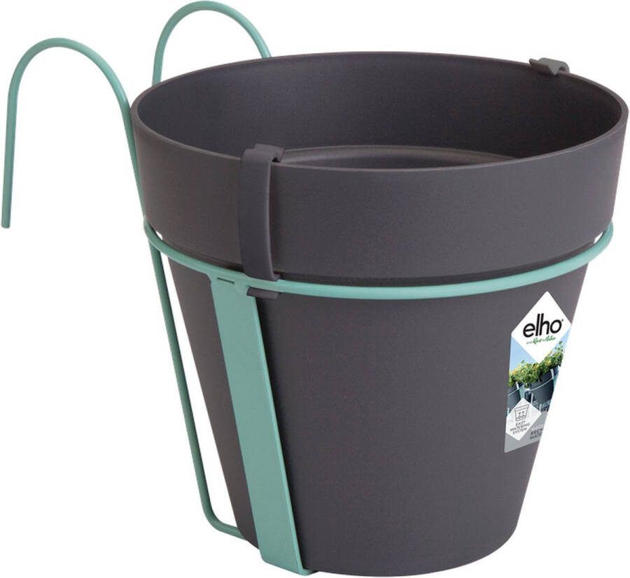 Elho Loft Urban Balkon Potholder 27 Bloempot voor Balkon Buiten Ø 19.3 x H 20.0 cm Antraciet