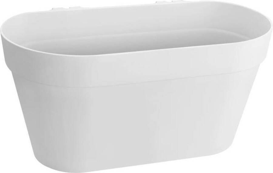 Elho Loft Urban Green Wall Pot Duo 28 Bloempot voor Balkonbuiten Ø 28.0 x H 13.2 cm Wit Wit