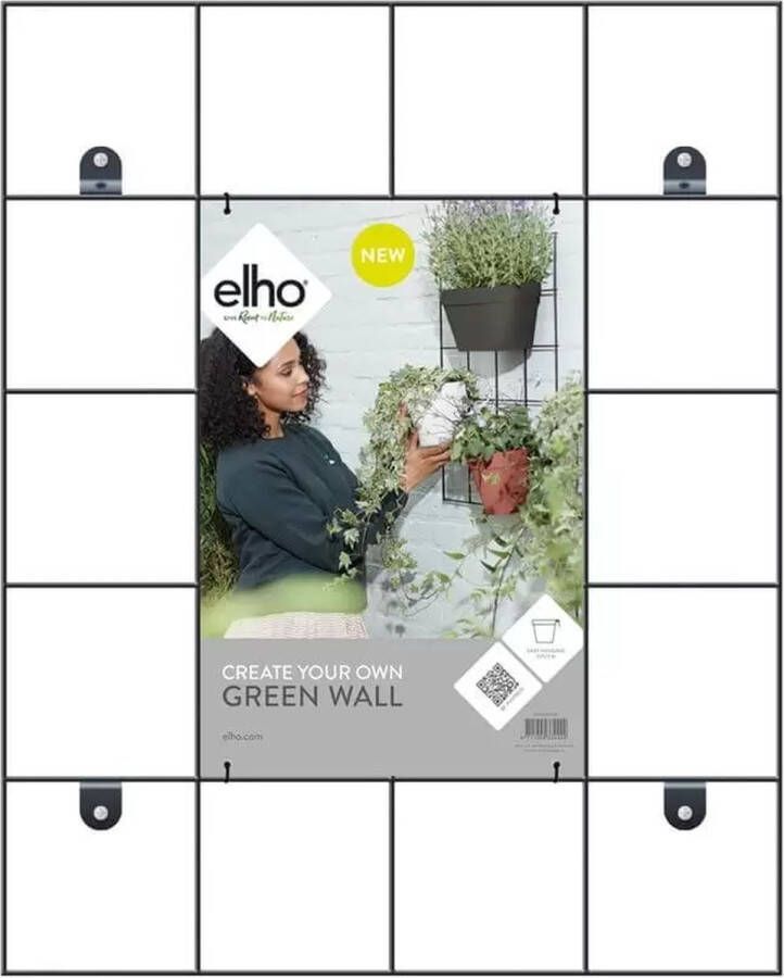 Elho Loft Urban Green Wall Rek 48 Accessoires voor Buiten Ø 47.3 x H 59.0 cm Zwart Living Black