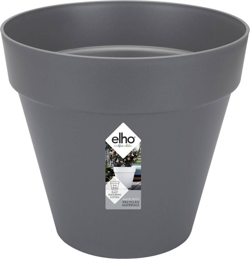 Elho Loft Urban Rond 25 Bloempot voor Buiten Ø 24.5 x H 22.0 cm Zwart Antraciet