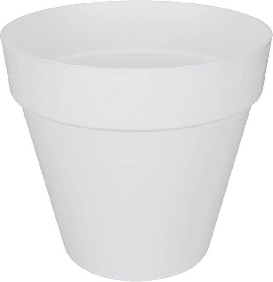 Elho Loft Urban Rond 40 Grote Bloempot voor Buiten Waterreservoir 100% Gerecycled Plastic Ø 38.5 x H 35.3 cm Wit Wit