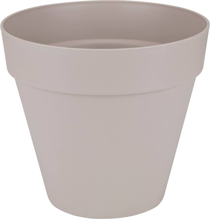 Elho Loft Urban Rond 50 Grote Bloempot voor Buiten Waterreservoir 100% Gerecycled Plastic Ø 48.5 x H 44.5 cm Grijs Warm Grijs