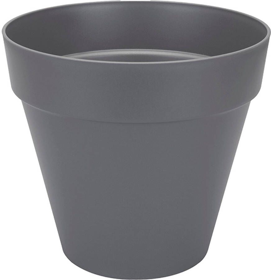 Elho Loft Urban Rond 70 Grote Bloempot voor Buiten Waterreservoir 100% Gerecycled Plastic Ø 69.0 x H 63.0 cm Zwart Antraciet