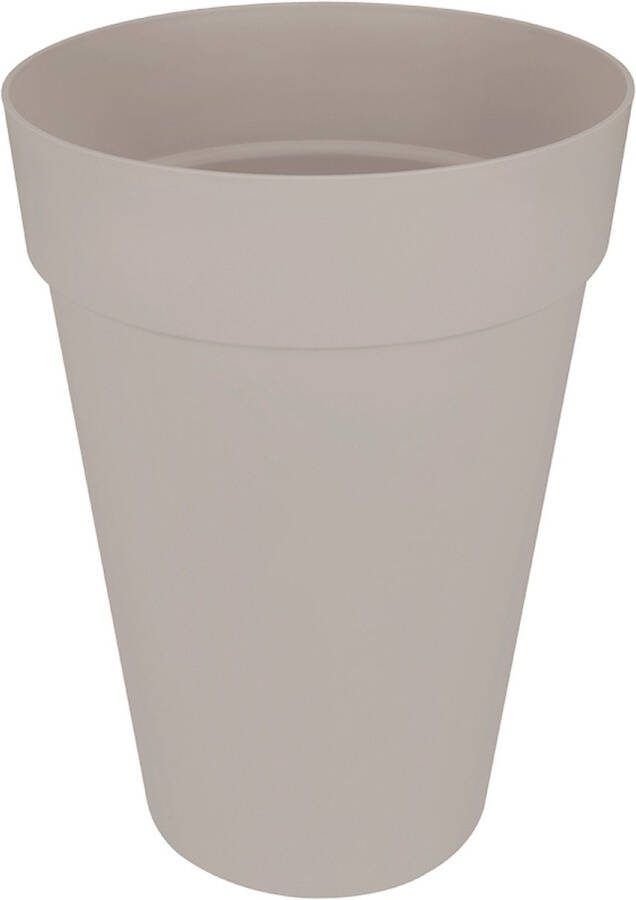 Elho Loft Urban Rond Hoog 42 Grote Bloempot voor Buiten Waterreservoir 100% Gerecycled Plastic Ø 42.0 x H 56.0 cm Warm Grijs