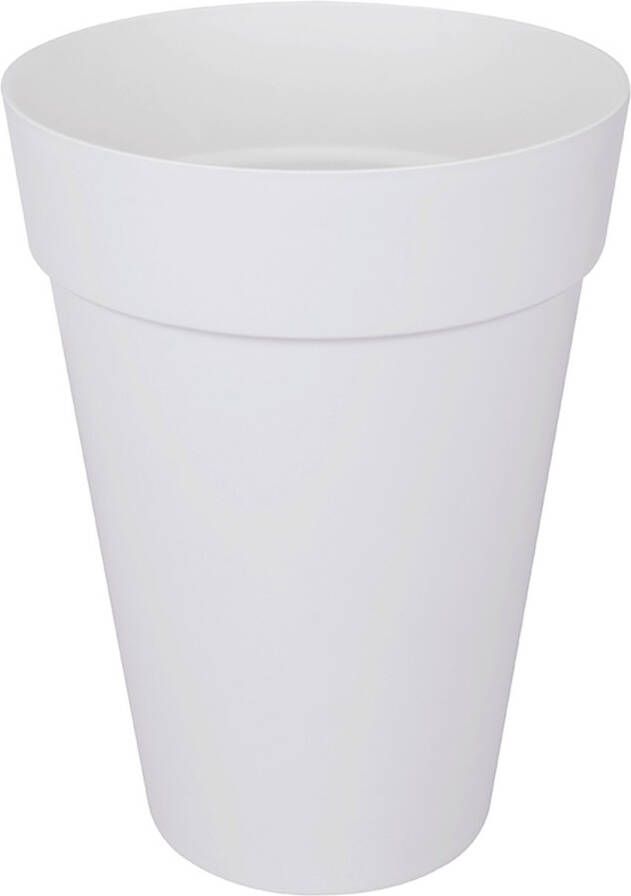 Elho Loft Urban Rond Hoog 42 Grote Bloempot voor Buiten Waterreservoir 100% Gerecycled Plastic Ø 42.0 x H 56.0 cm Wit Wit