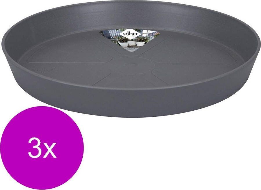 Elho Loft Urban Rond Schotel Grijs Plantenschotel 3 x ø17x2 cm