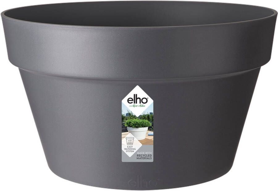 Elho Loft Urban Schaal 35 Bloempot voor Buiten Ø 34.5 x H 20.2 cm Zwart Antraciet