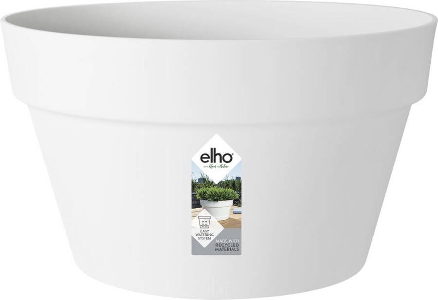 Elho Loft Urban Schaal 35 Bloempot voor Buiten Ø 34.5 x H 20.2 cm Wit Wit