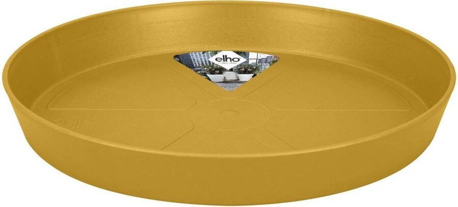 Elho Loft Urban Schotel Rond 28 Schotel voor Buiten Ø 27.5 x H 3.5 cm Honinggeel