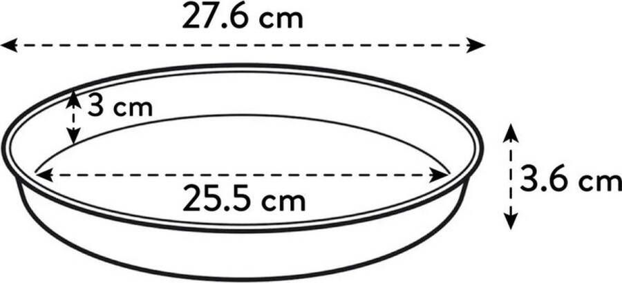 Elho Loft Urban Schotel Rond 28 Schotel voor Buiten Ø 27.5 x H 3.5 cm Zijdewit