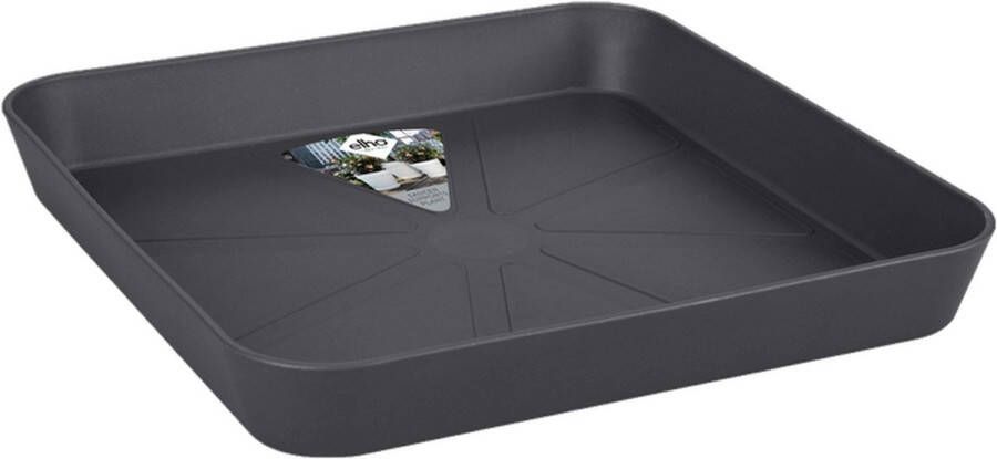 Elho Loft Urban Schotel Vierkant 28 Schotel voor Buitenaccessoires Ø 27.5 x H 3.8 cm Zwart Antraciet