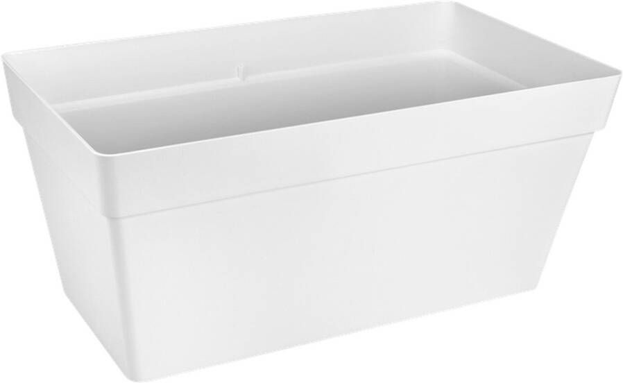 Elho Loft Urban Terrace 70 Plantenbak op Wielen voor Buiten 100% Gerecycled Plastic Ø 69.3 x H 32.5 cm Wit