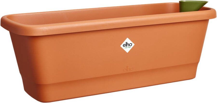 Elho Noa Balkonbak M Balkonbak voor Buiten Waterreservoir 100% Gerecycled Plastic L52 x B20 x H17.8 cm Terra