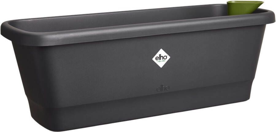 Elho Noa Balkonbak M Balkonbak voor Buiten Waterreservoir 100% Gerecycled Plastic L52 x B20 x H17.8 cm Living Black