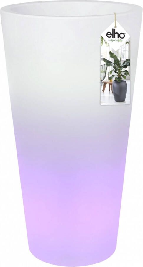 Elho Pure Straight High Smart LED 40 Bloempot Transparant Binnen & Buiten Ø 39 x H 80 cm