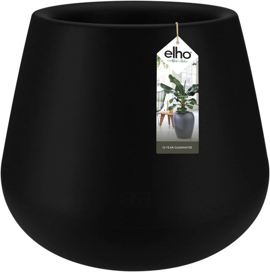 Elho Pure Cone 45 Bloempot voor Binnen & Buiten Ø 43.0 x H 36.3 cm Zwart Zwart