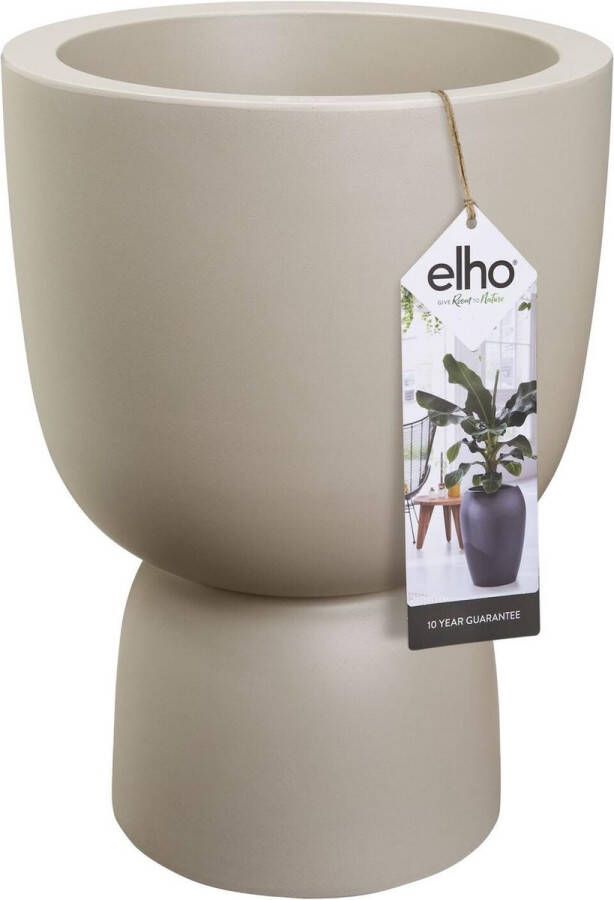 Elho Pure Coupe 35 Hoge Bloempot Binnen & Buiten Gemaakt van Gereycled Plastic Ø 34.9 x H 49.0 cm Balanced Beige