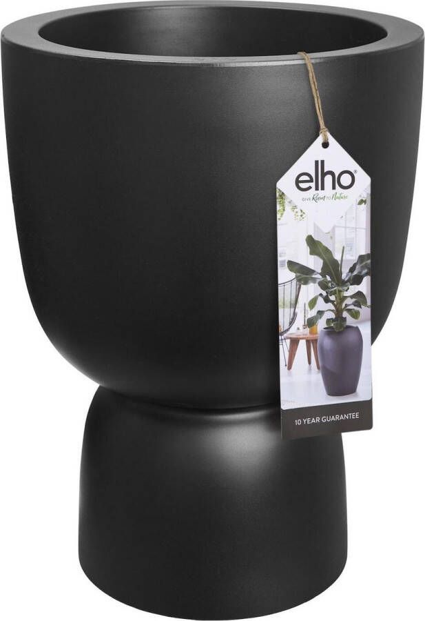 Elho Pure Coupe 35 Hoge Bloempot Binnen & Buiten Gemaakt van Gereycled Plastic Ø 34.9 x H 49.0 cm Zwart Zwart