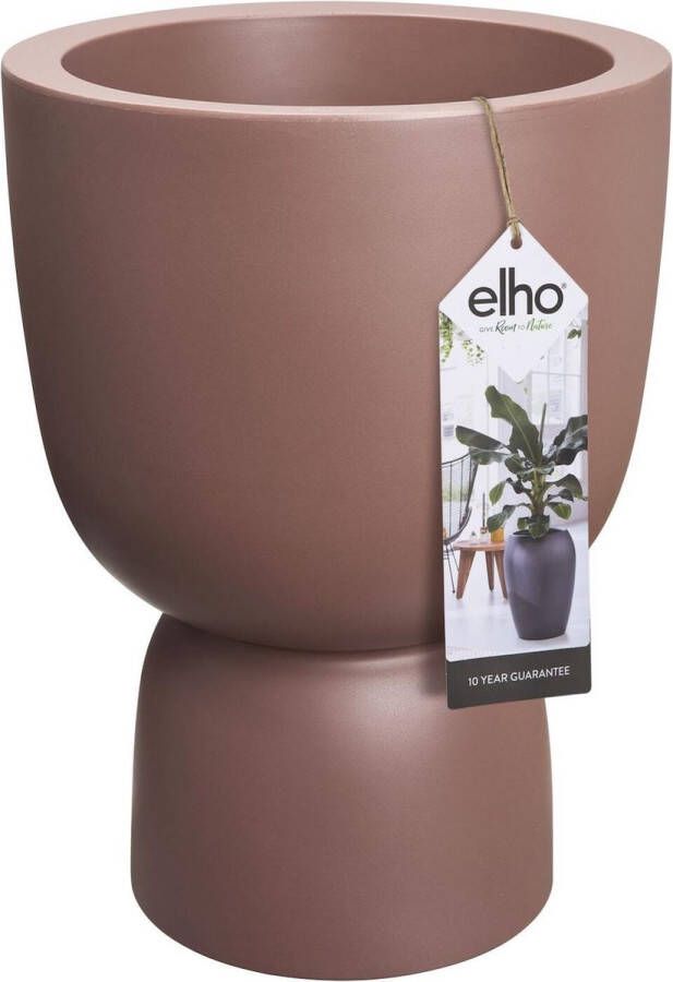 Elho Pure Coupe 41 Hoge Bloempot Binnen & Buiten Gemaakt van Gereycled Plastic Ø 41.3 x H 57.9 cm Rosy Brown