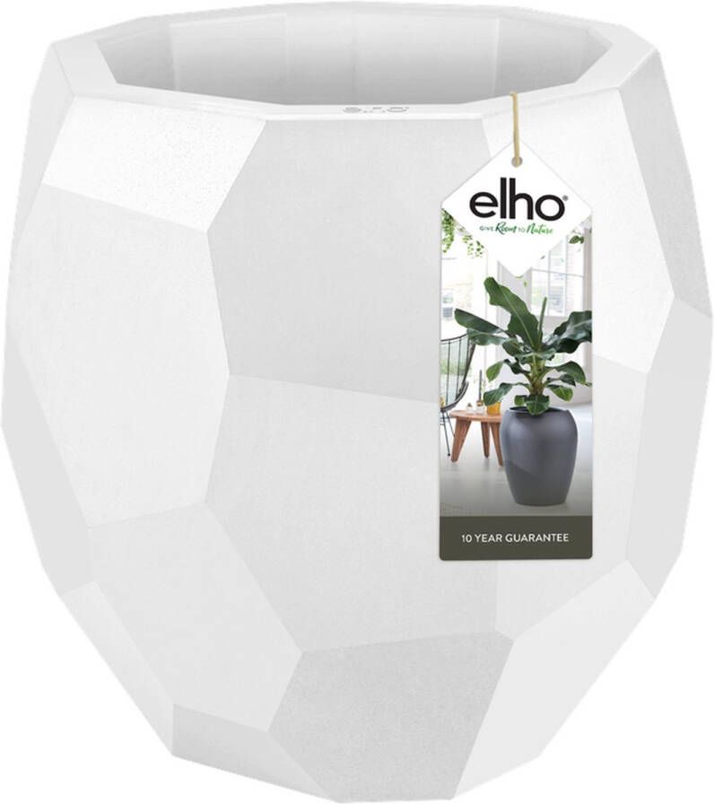 Elho Pure Edge 47 Grote Bloempot Binnen & Buiten Gemaakt van Gereycled Plastic Ø 47.0 x H 44.6 cm Wit Wit
