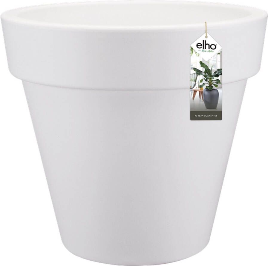 Elho Pure Round 100 Grote Bloempot Binnen & Buiten Gemaakt van Gereycled Plastic Ø 97.0 x H 89.0 cm Wit Wit