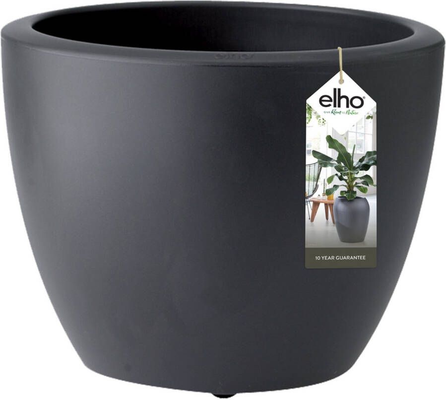 Elho Pure Soft Round 30 Bloempot voor Binnen & Buiten Ø 29.0 x H 23.0 cm Zwart Antraciet