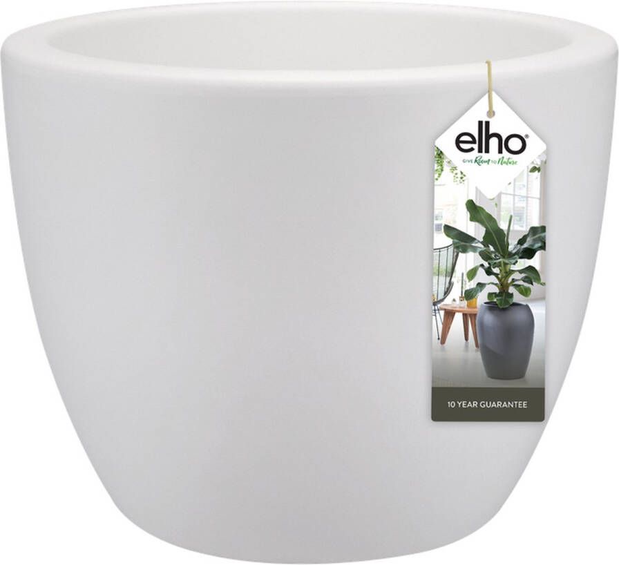 Elho Pure Soft Round 50 Grote Bloempot voor Binnen & Buiten Gemaakt van Gereycled Plastic Ø 49.0 x H 37.0 cm