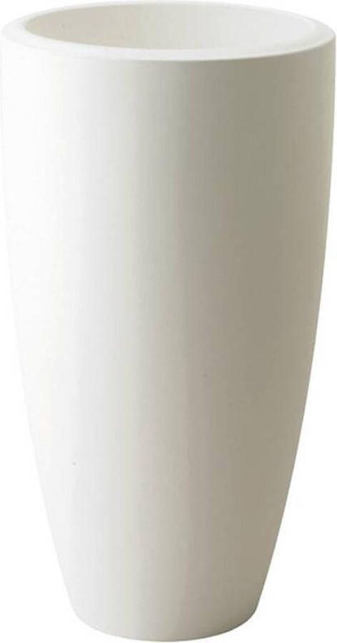 Elho Pure Soft Round High 50 Bloempot voor Binnen & buiten Ø 49.0 x H 90.4 cm Wit Wit