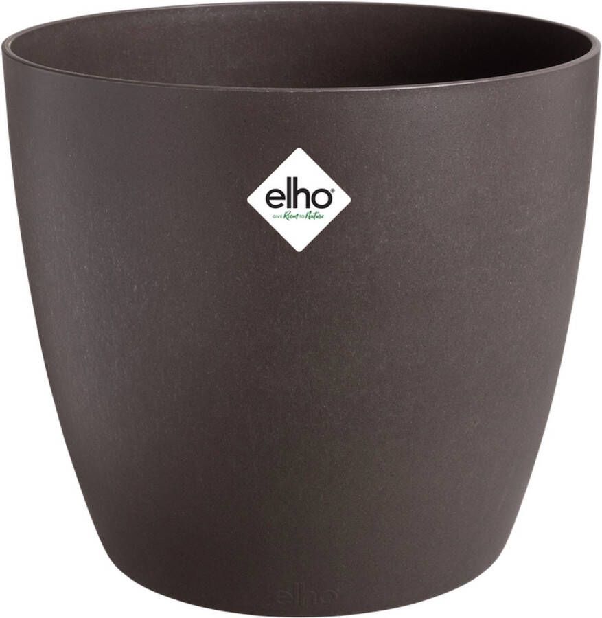 Elho the coffee collection rond bloempot voor binnen gemaakt met gerecycled plastic & koffie 16cm Espresso Bruin