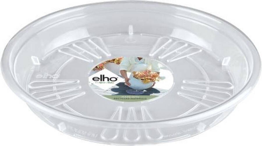 Elho Uni-schotel Rond 14 Schotel voor Binnen & Buiten Ø 14.0 x H 2.2 cm Transparant