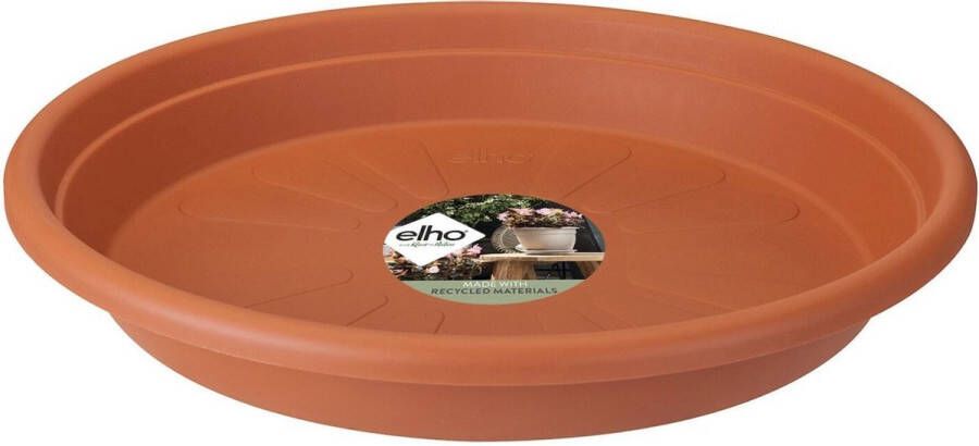 Elho Universele Schotel Rond 25 Schotel voor Binnen & buiten accessoires Ø 25.0 x H 3.8 cm Bruin Terra