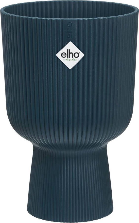 Elho Vibes Fold Coupe 14 bloempot voor binnen 100% gerecycled plastic Ø 13.9 x H 21.0 cm Blauw Diepblauw