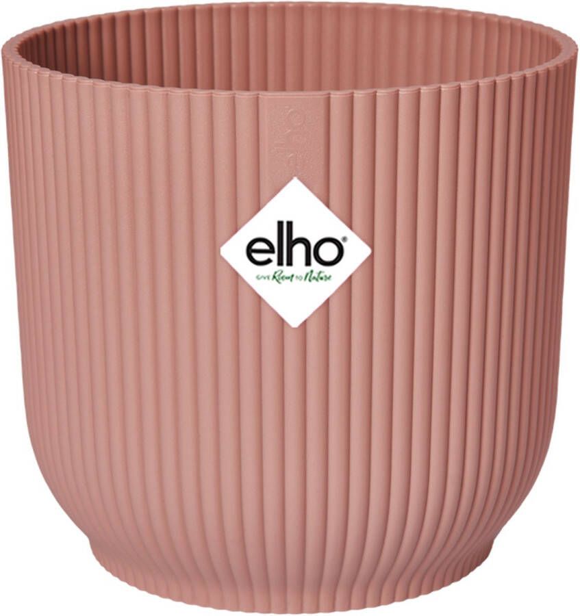 Elho Vibes Fold Rond 14 bloempot voor binnen van 100% gerecycled plastic Ø 14.1 x H 12.9 cm Roze Delicaat Roze