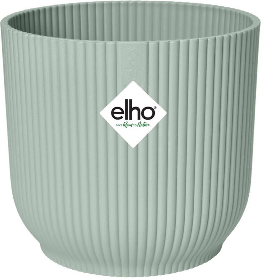 Elho Vibes Fold Rond 14 bloempot voor binnen van 100% gerecycled plastic Ø 14.1 x H 12.9 cm Groen Sorbet Groen
