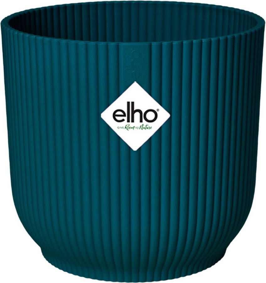 Elho Vibes Fold Rond 16 bloempot voor binnen 100% gerecycled plastic Ø 16.1 x H 14.8 cm Blauw Diepblauw