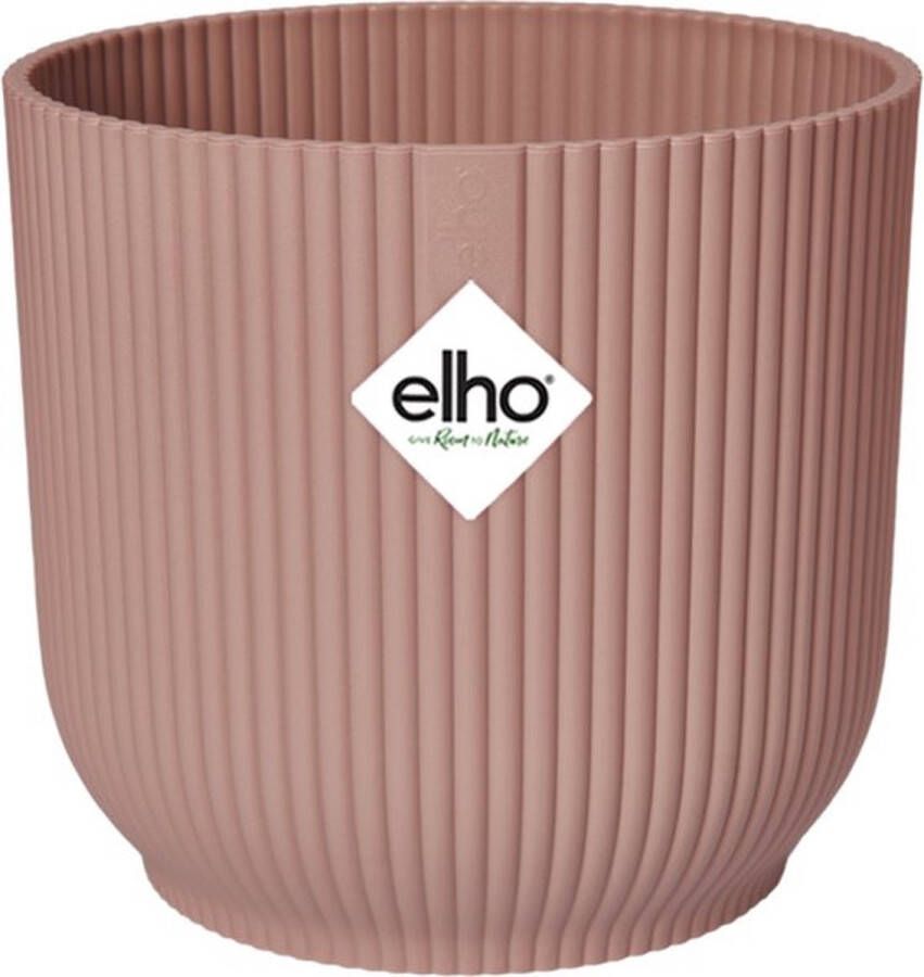 Elho Vibes Fold Rond 18 bloempot voor binnen 100% gerecycled plastic -Ø 18.4 x H 16.8 cm Roze Delicaat Roze