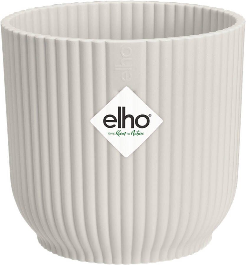 Elho Vibes Fold Rond Mini 11 Bloempot voor Binnen 100% Gerecycled Plastic Ø 11 1 x H 10 5 Wit Zijdewit